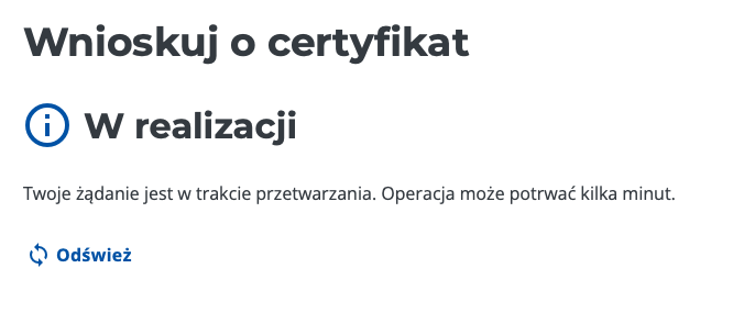 Wniosek w realizacji